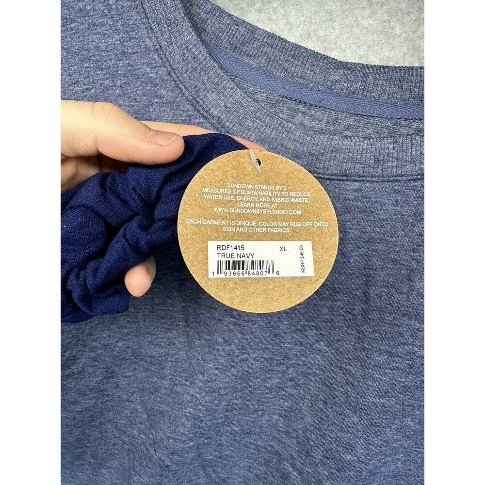 Sundown by Splendid Womens Sweater with Hair Tie Ombre Blue Cropped XL NWT - Picture 8 of 12